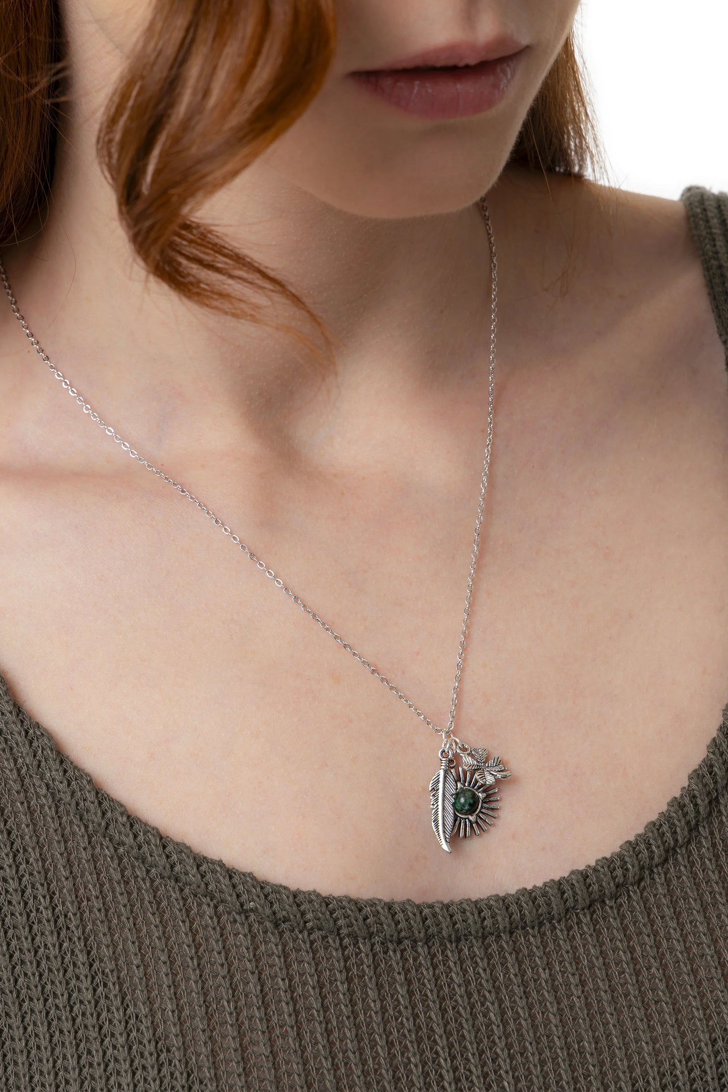 COLLANA QUADRIFOGLIO PIUMA