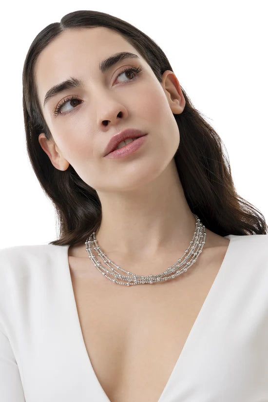 Collana Multifili Palline Mix Nd6Ganci H32