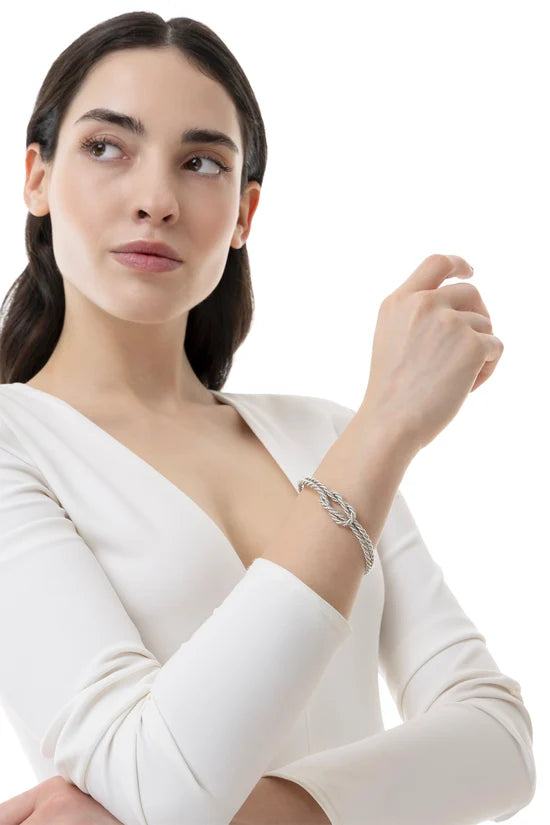BRACCIALE DONNA RIGIDO EFFETTO CORDA CON NODO