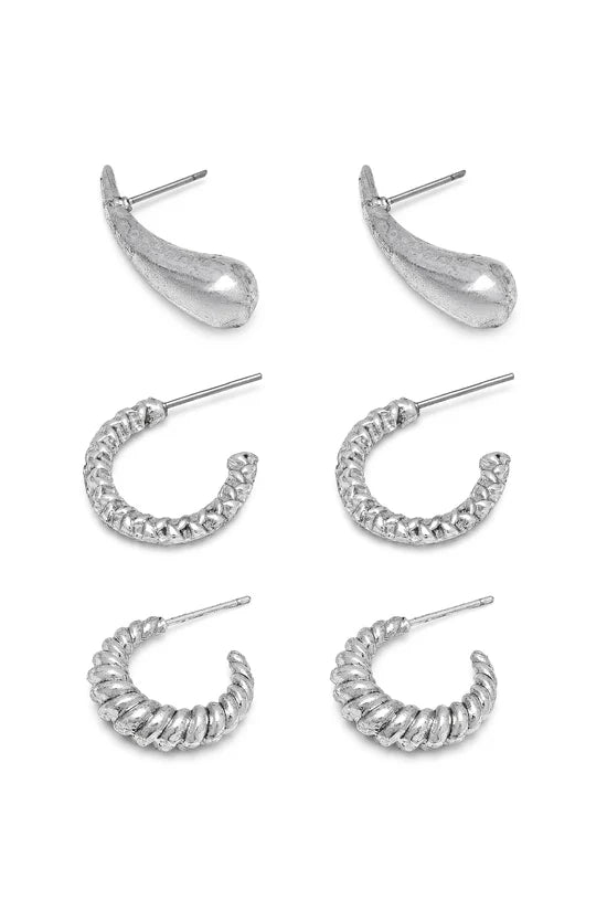 3 Paia Orecchini Mix Goccia Set 4