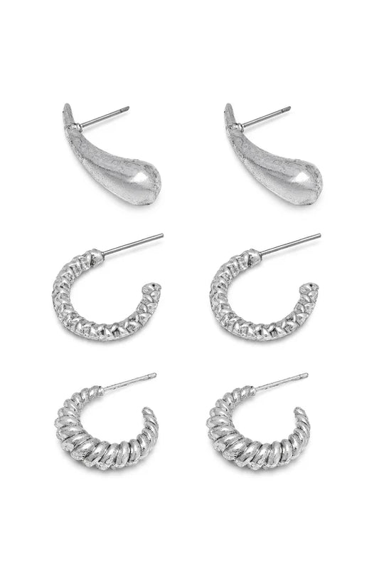 3 Paia Orecchini Mix Goccia Set 4