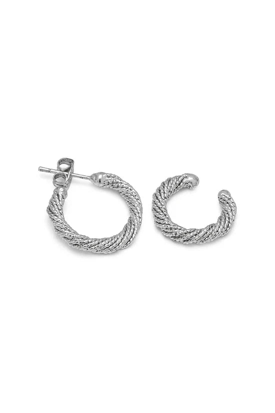 SET ORECCHINO A CERCHIO ED EAR CUFF