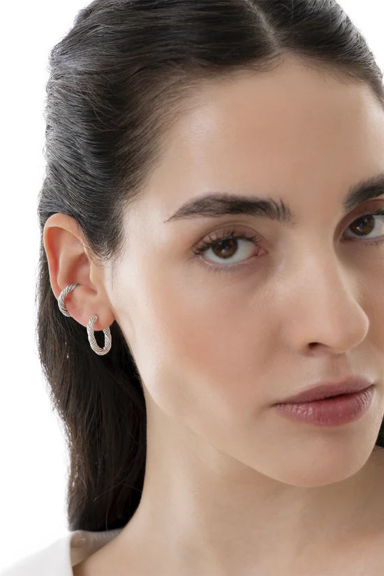 SET ORECCHINO A CERCHIO ED EAR CUFF