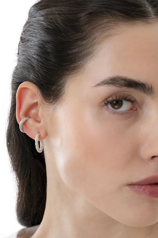 SET ORECCHINO A CERCHIO ED EAR CUFF