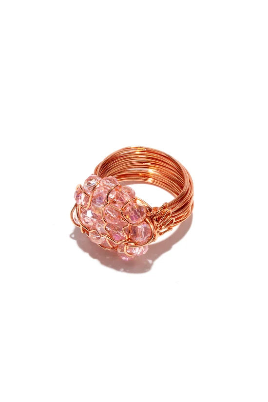 Anello Fiore Cristalli