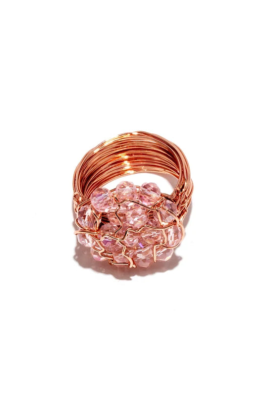 Anello Fiore Cristalli