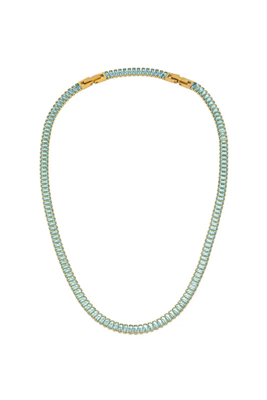 Collana donna baguette con zirconi