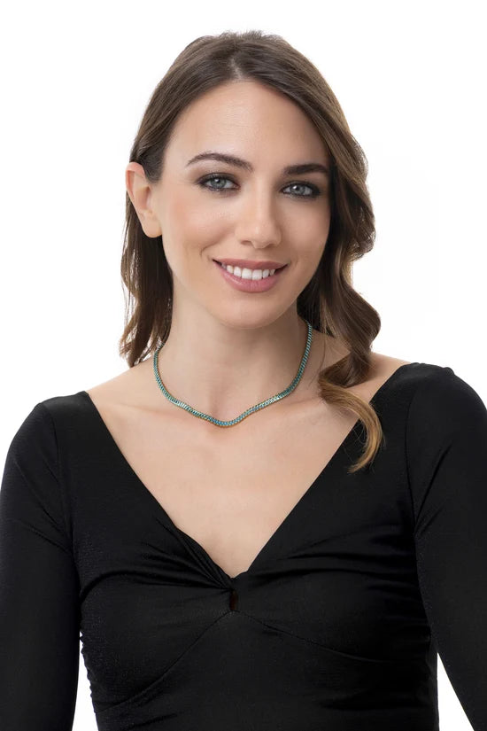 Collana donna baguette con zirconi