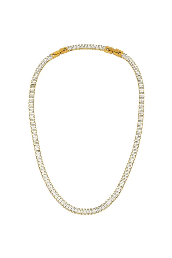 Collana donna baguette con zirconi