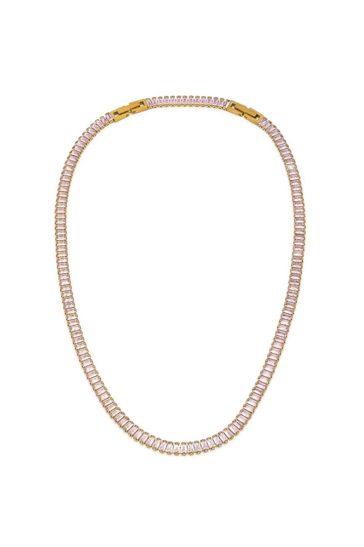 Collana donna baguette con zirconi