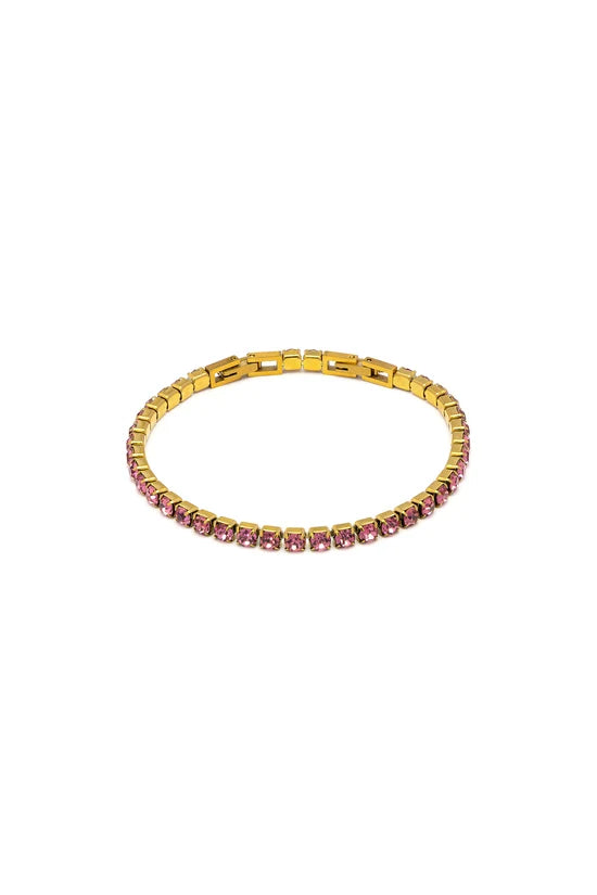 Bracciale rigido donna con zirconi placcato