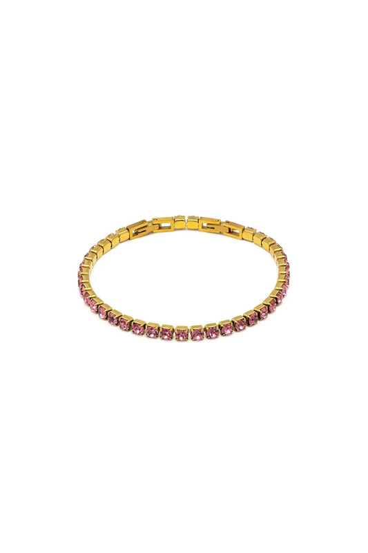 Bracciale rigido donna con zirconi placcato