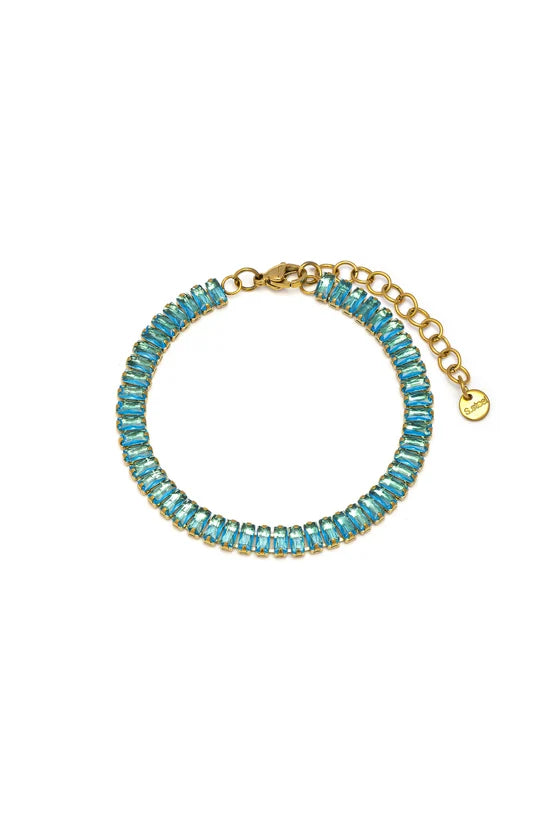 Bracciale donna baguette con zirconi placcato