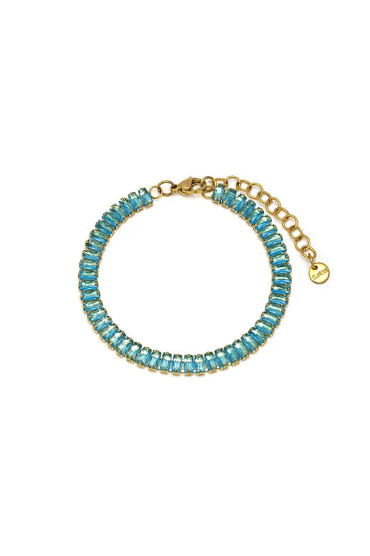 Bracciale donna baguette con zirconi placcato