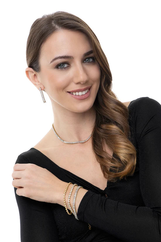 Collana donna baguette con zirconi
