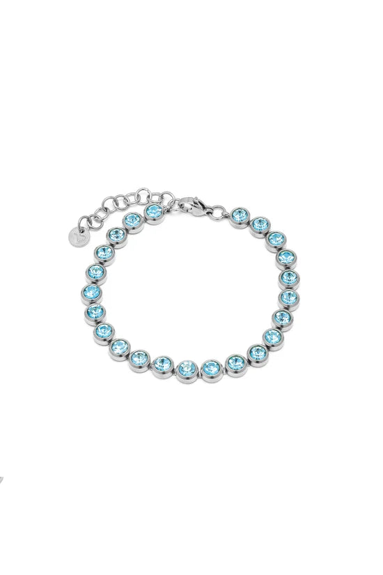 Bracciale donna silver in acciaio con zirconi tondi