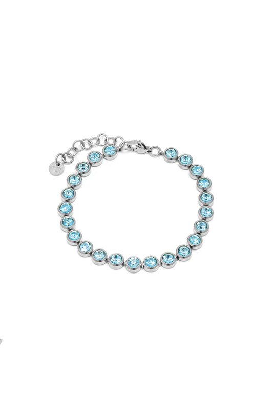 Bracciale donna silver in acciaio con zirconi tondi