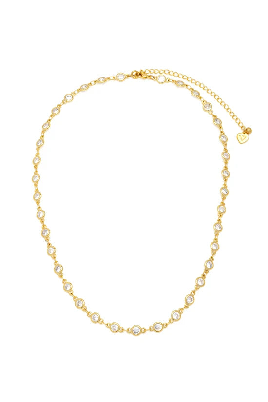 Collana tennis donna con zirconi placcata oro