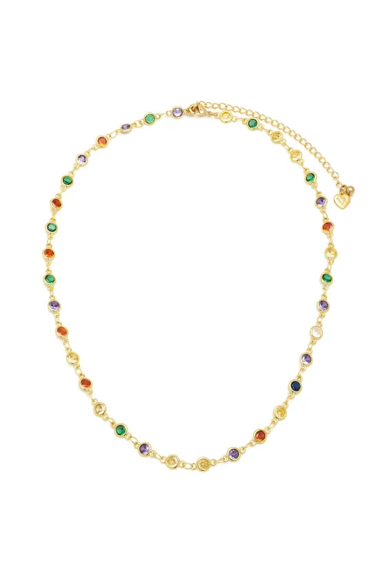 Collana tennis donna con zirconi placcata oro