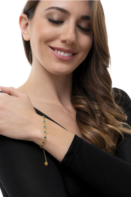 Bracciale tennis donna con zirconi placcato oro