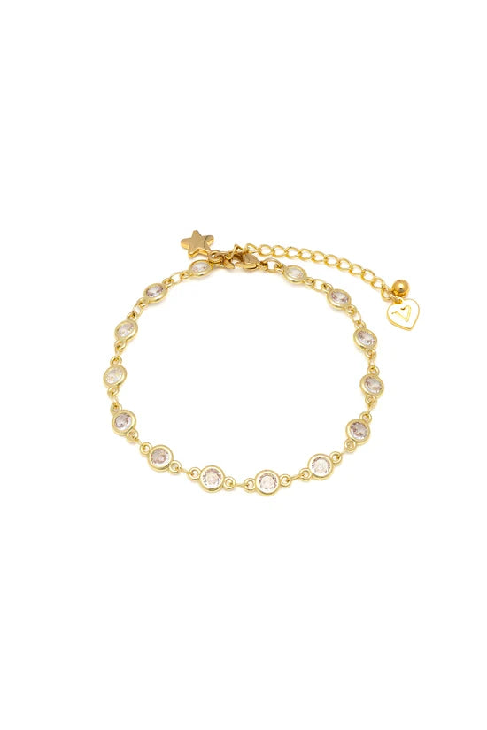Bracciale tennis donna con zirconi placcato oro