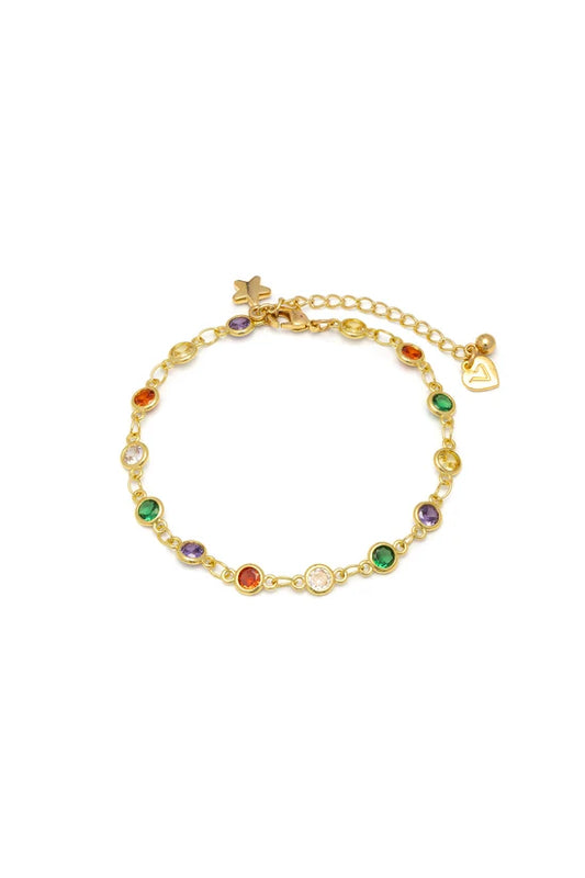 Bracciale tennis donna con zirconi placcato oro
