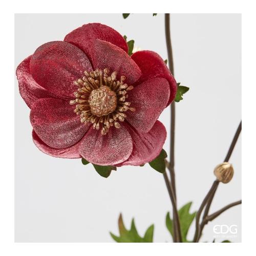 Anemone Velluto Ramo X3 Con Foglie 3 Ass. H.80 C5 12