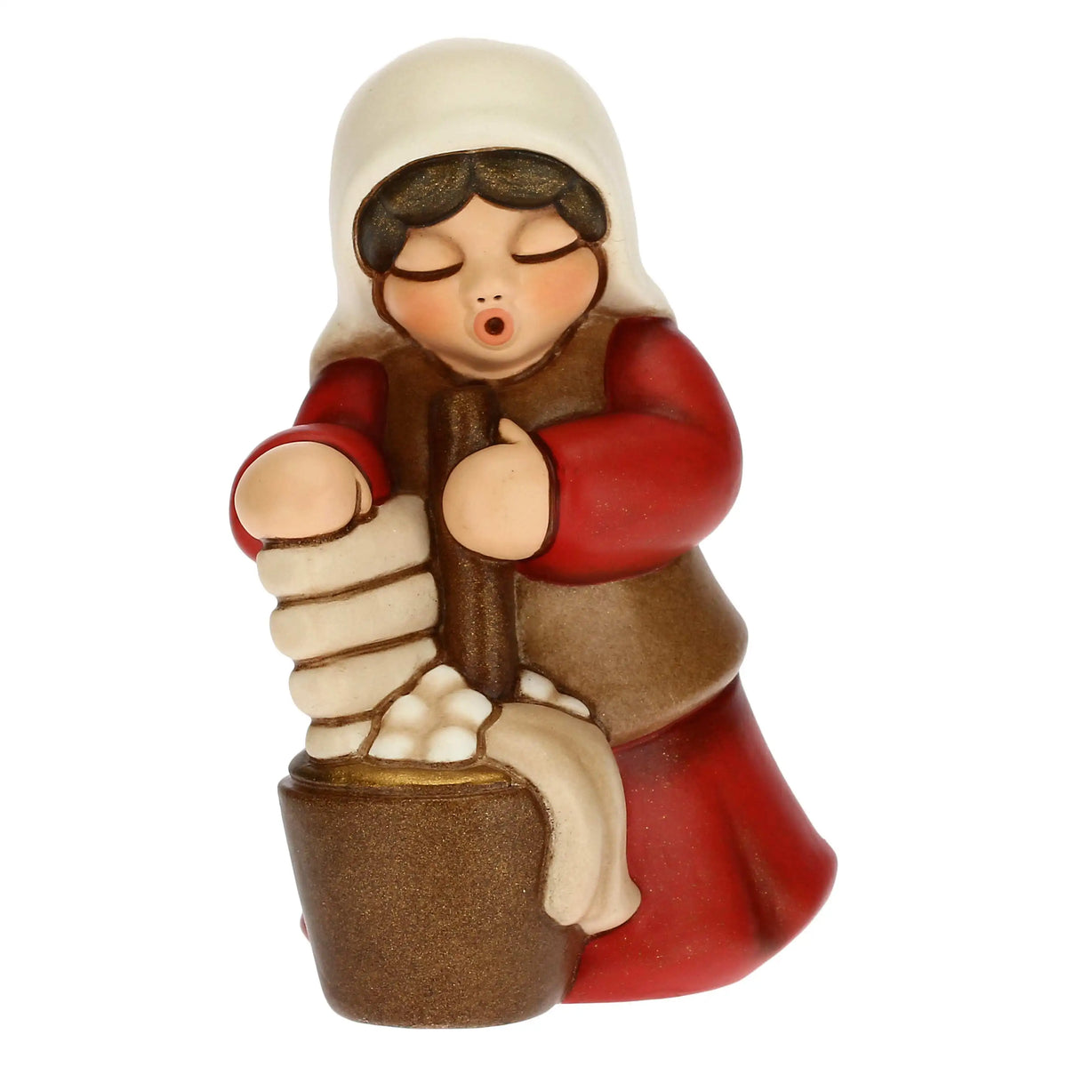 Lavandaia presepe in rosso