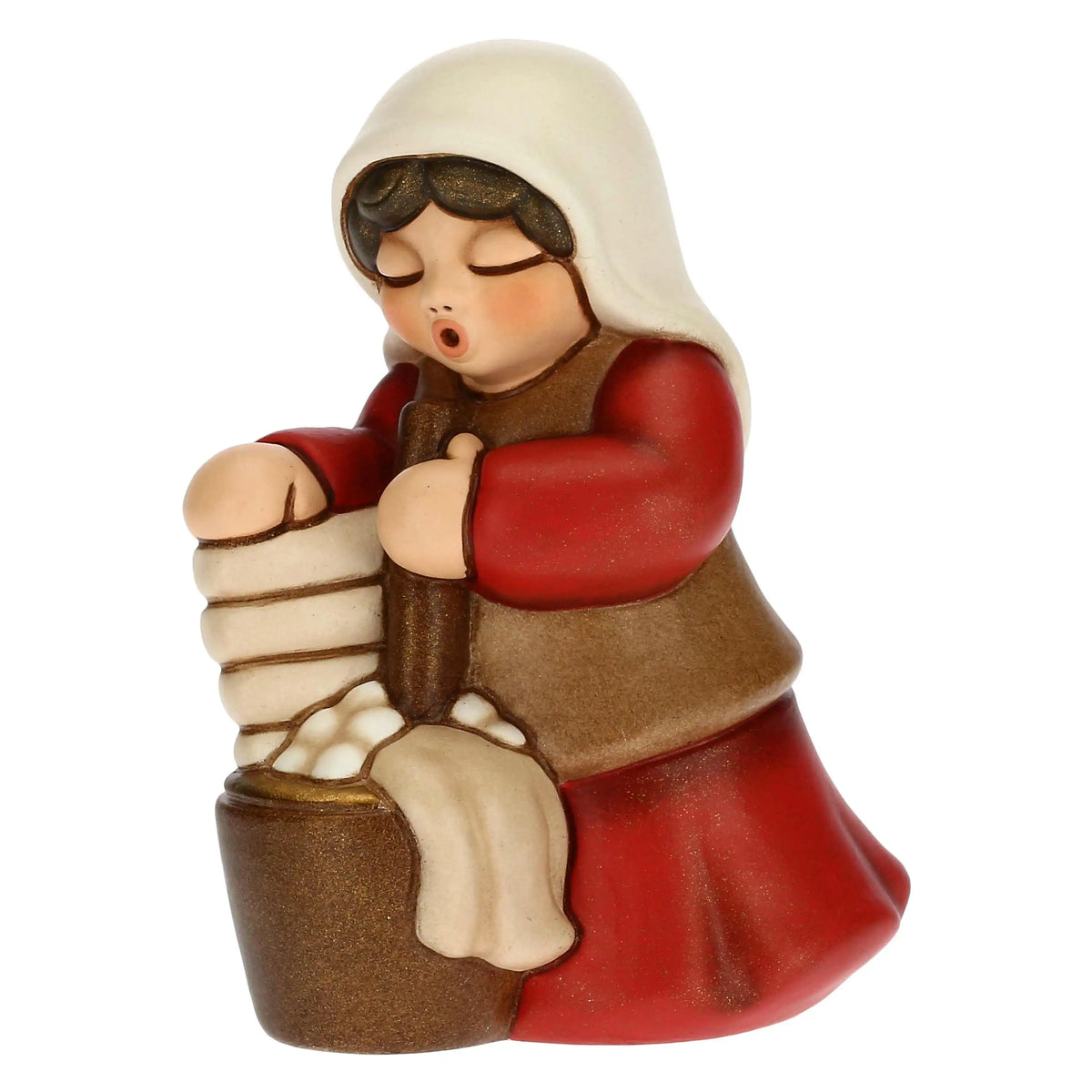 Lavandaia presepe in rosso