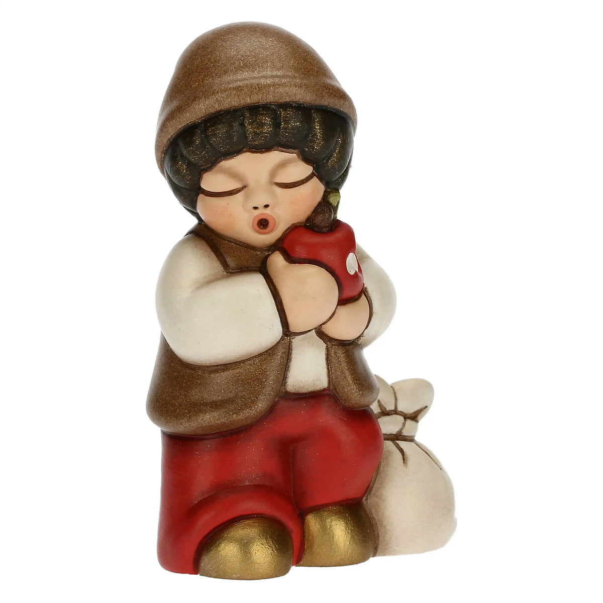 Bimbo con mela rosso Presepe classico