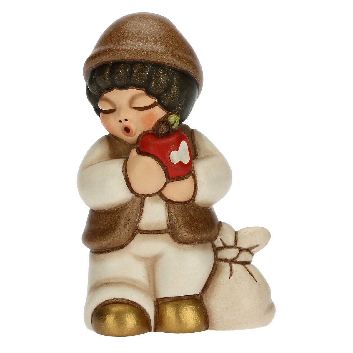 Bimbo con mela bianco Presepe classico