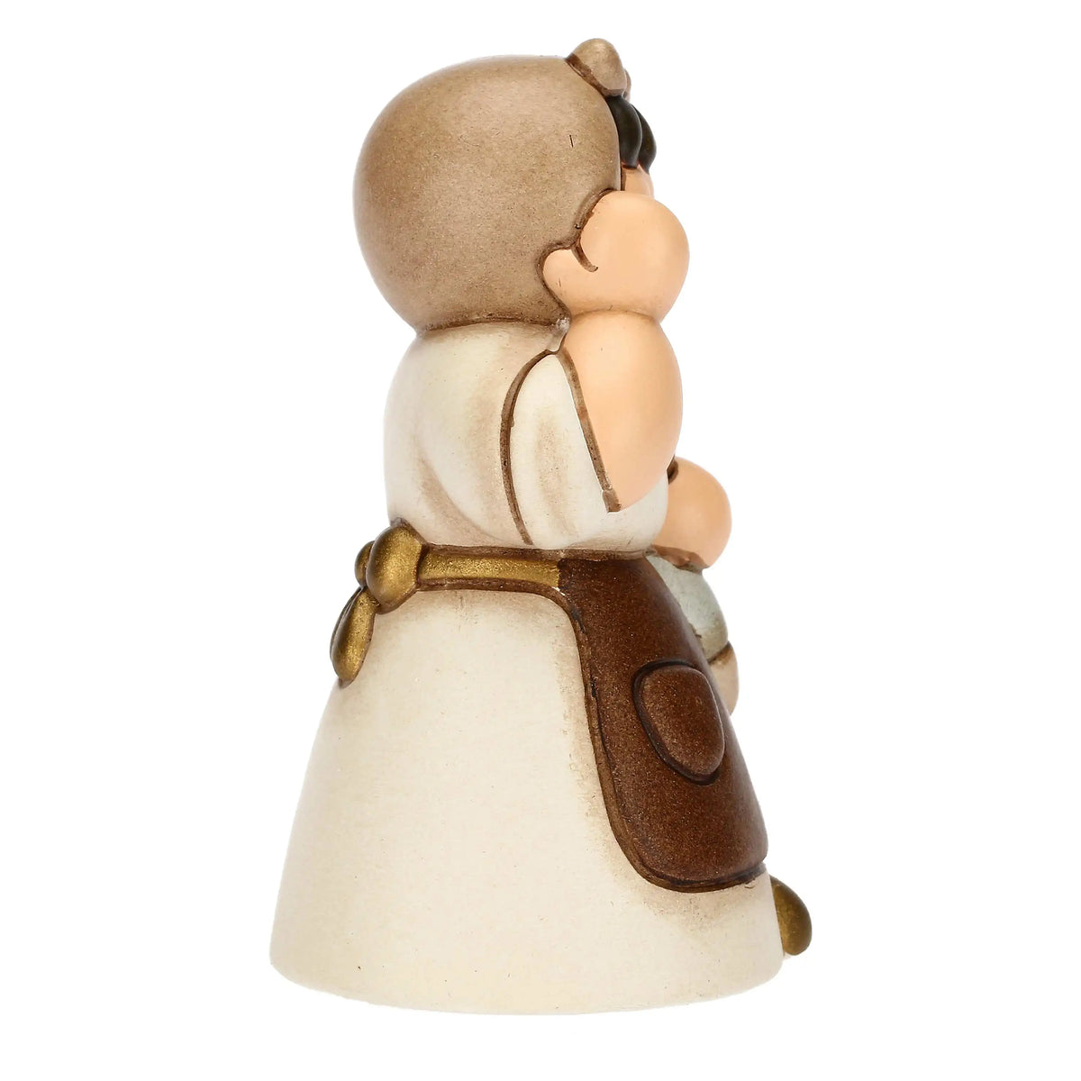 Donna con pesce in ceramica Presepe Classico bianco