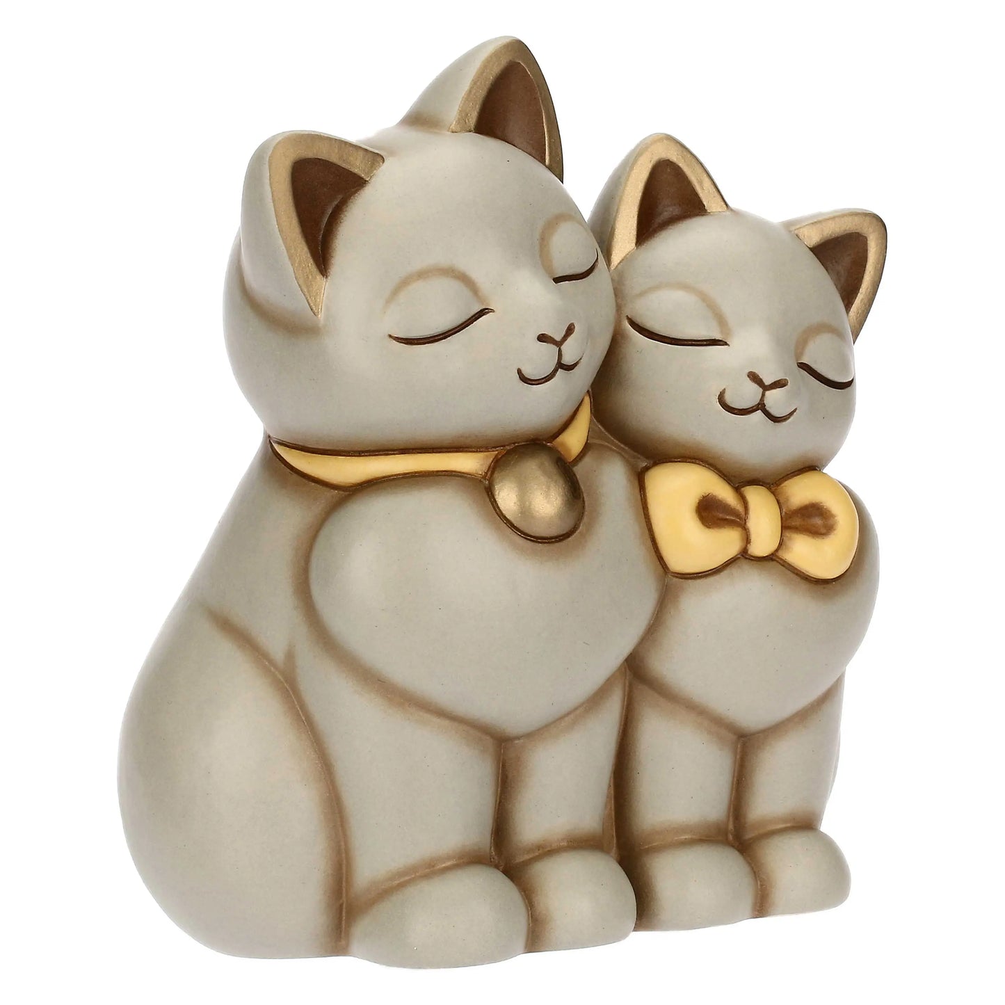 Coppia di gatti innamorati in ceramica