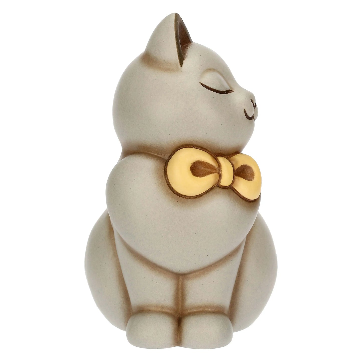 Gatto Momi con fiocco in ceramica, medio