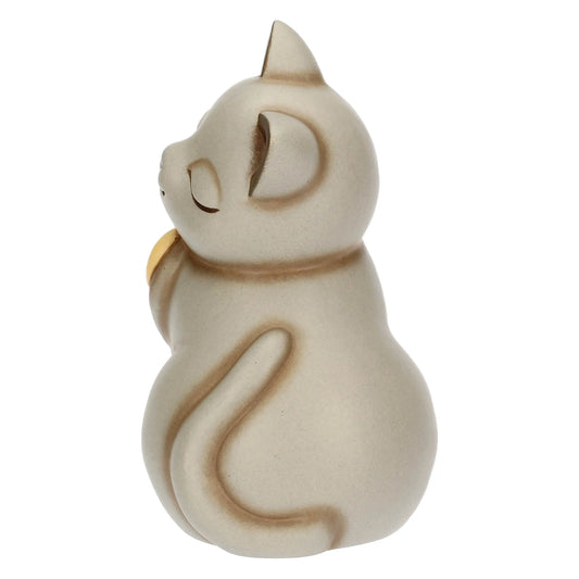 Gatto Momi con fiocco in ceramica, medio
