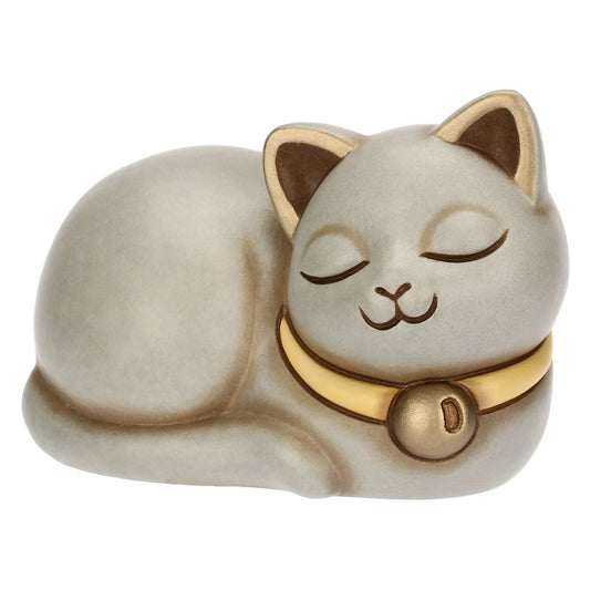 Gatto Momi con campanellino in ceramica, piccolo