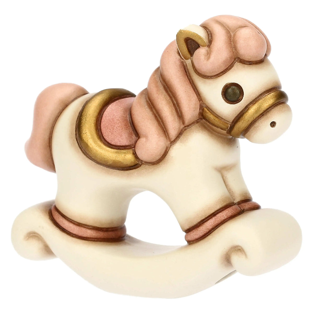 Cavallino a dondolo lei in ceramica