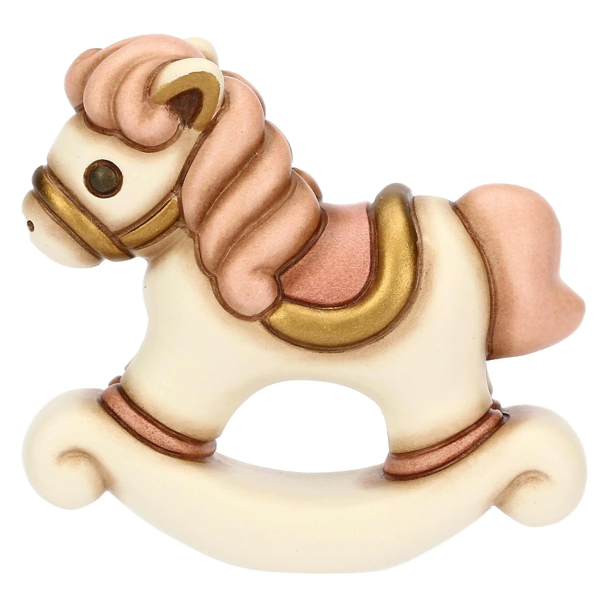 Cavallino a dondolo lei in ceramica