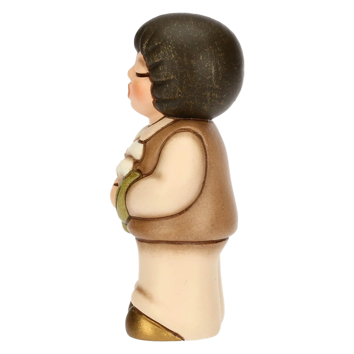 Bimbo in ceramica con giglio