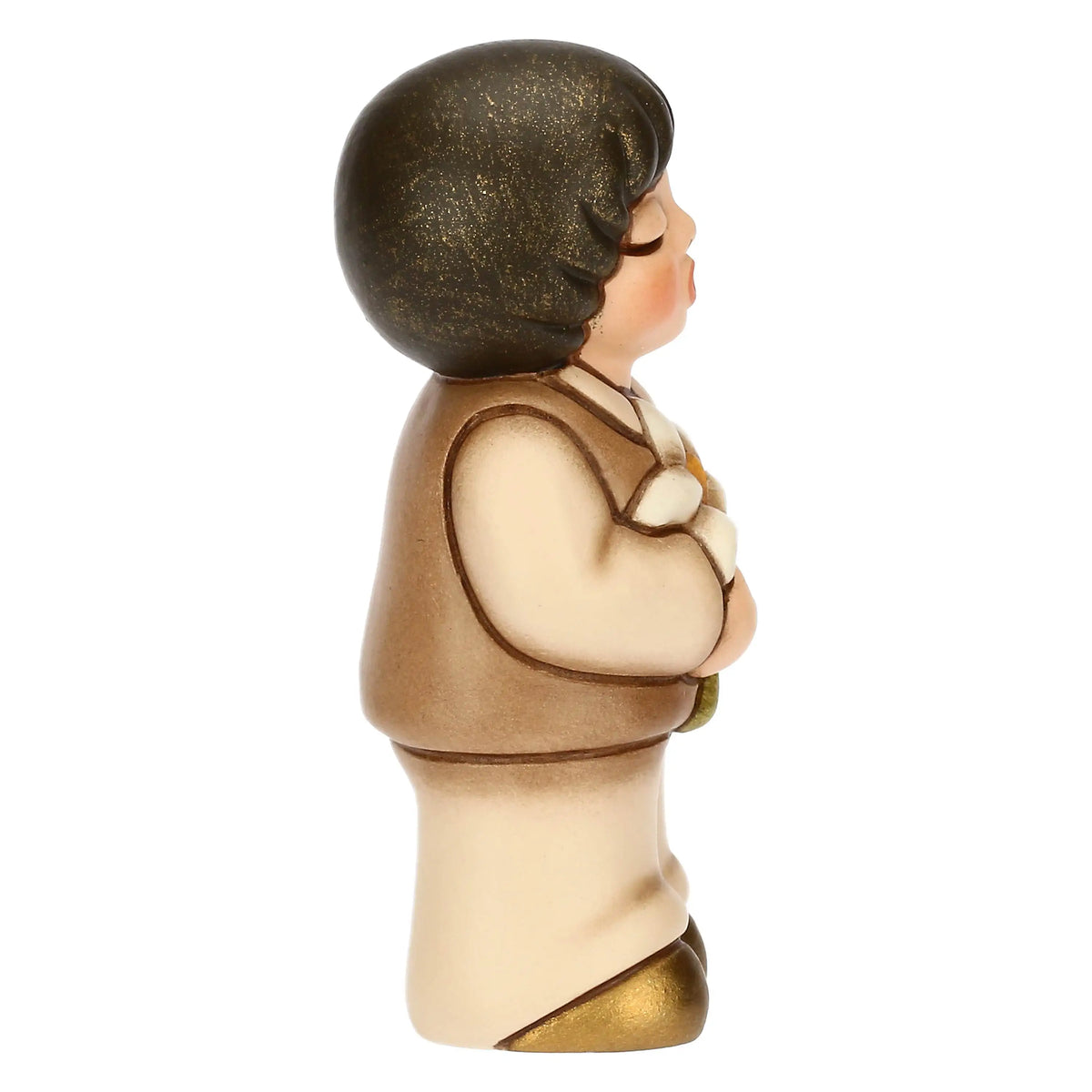 Bimbo in ceramica con giglio