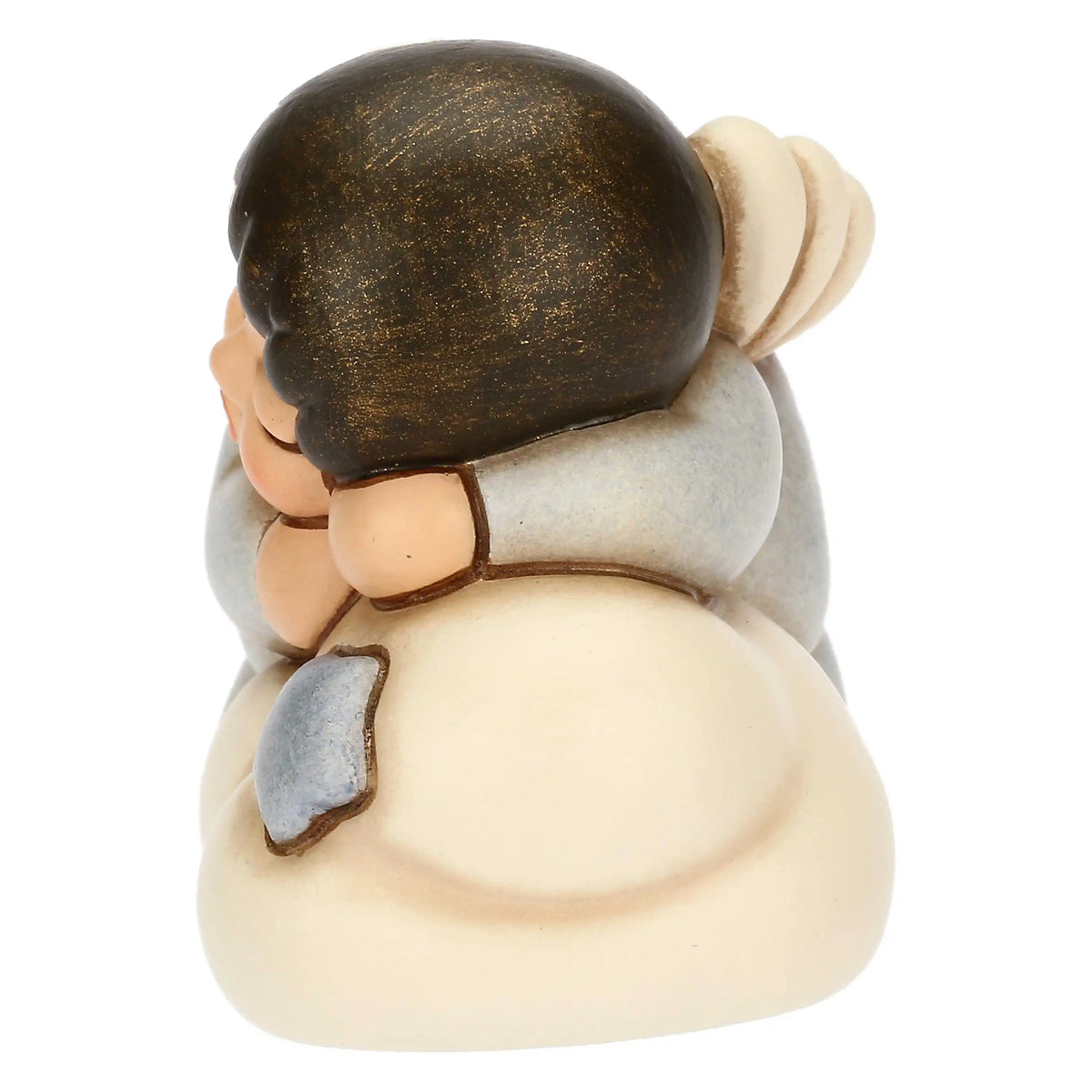 Angelo azzurro in ceramica su nuvola