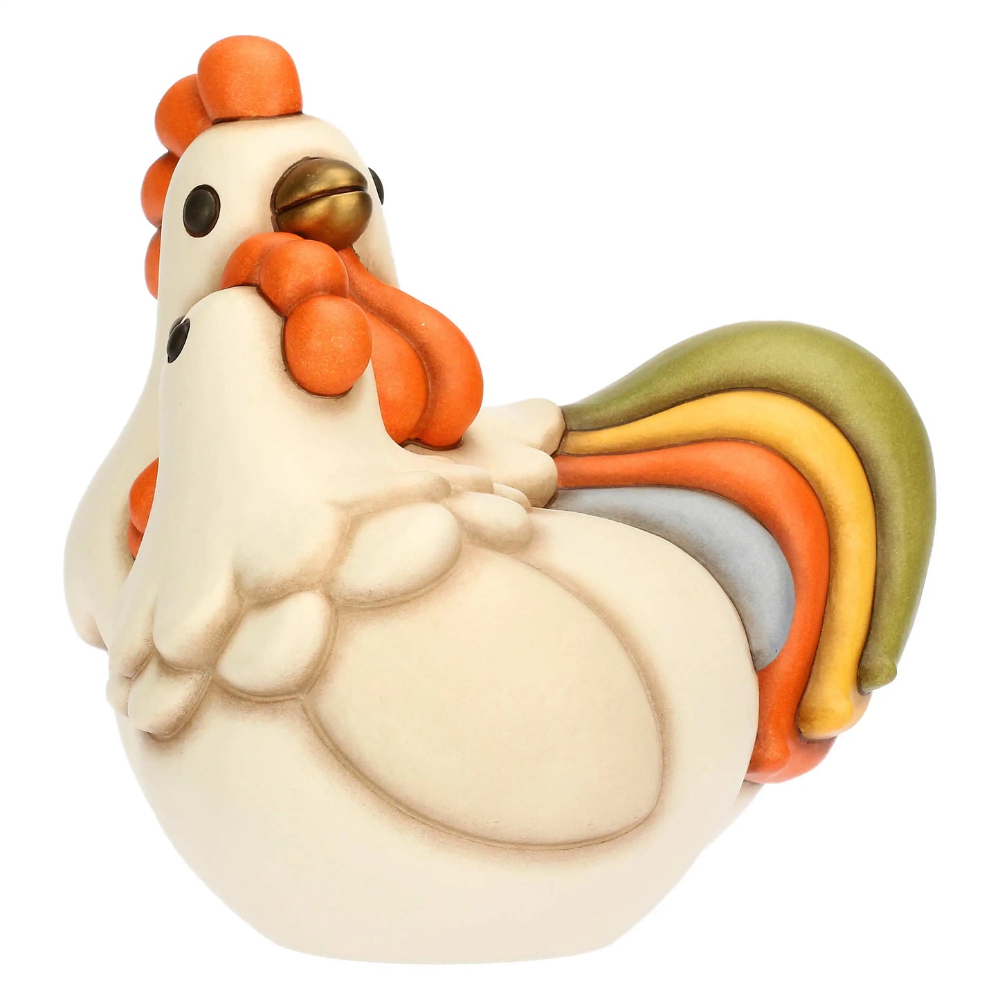 Coppia gallo Jack e gallina Ester in ceramica