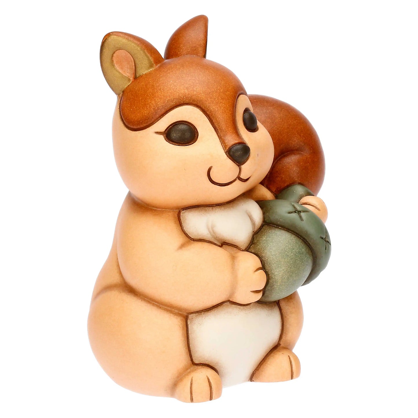 Scoiattolo Diva con ghianda in ceramica, media