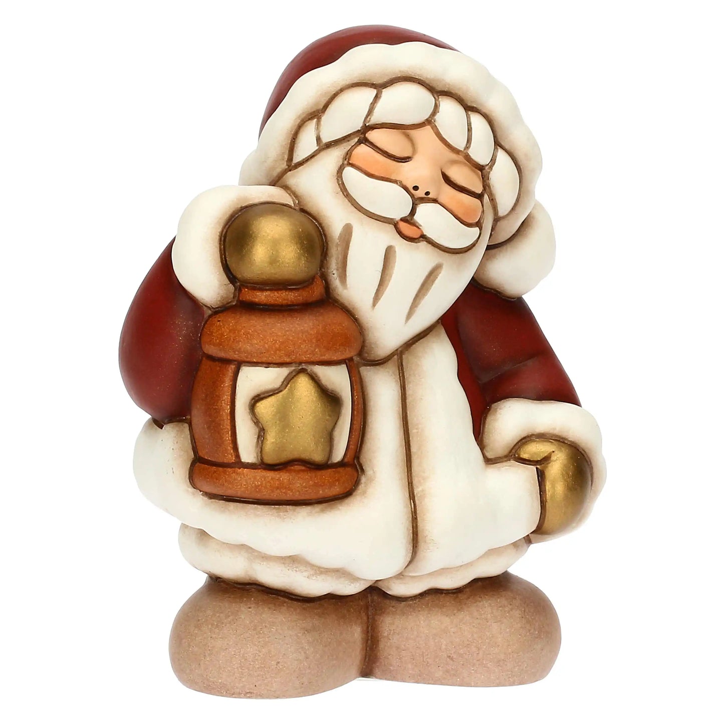 Babbo Natale con lanterna in ceramica, piccolo