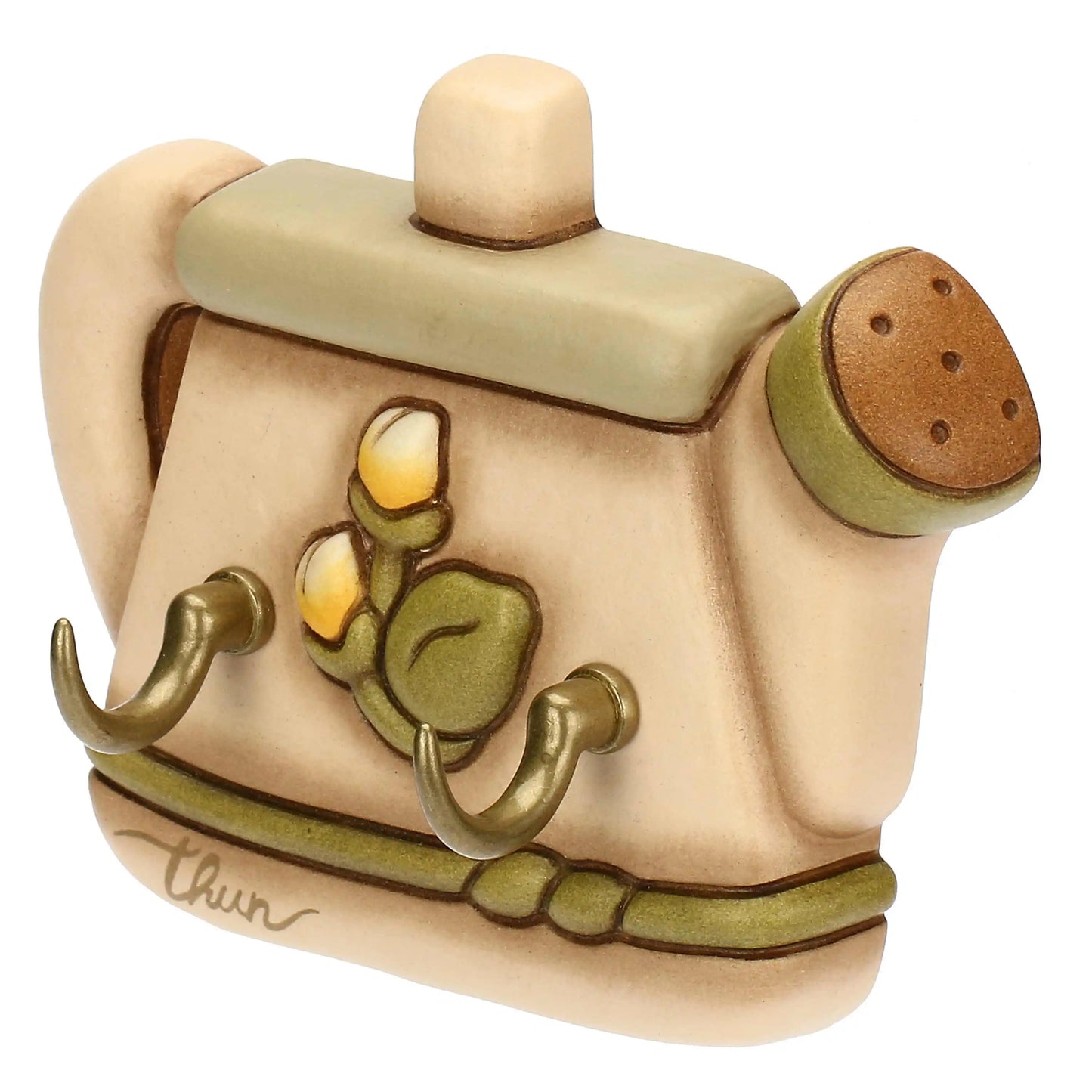 Portastrofinacci 2 ganci in ceramica Country Bloom