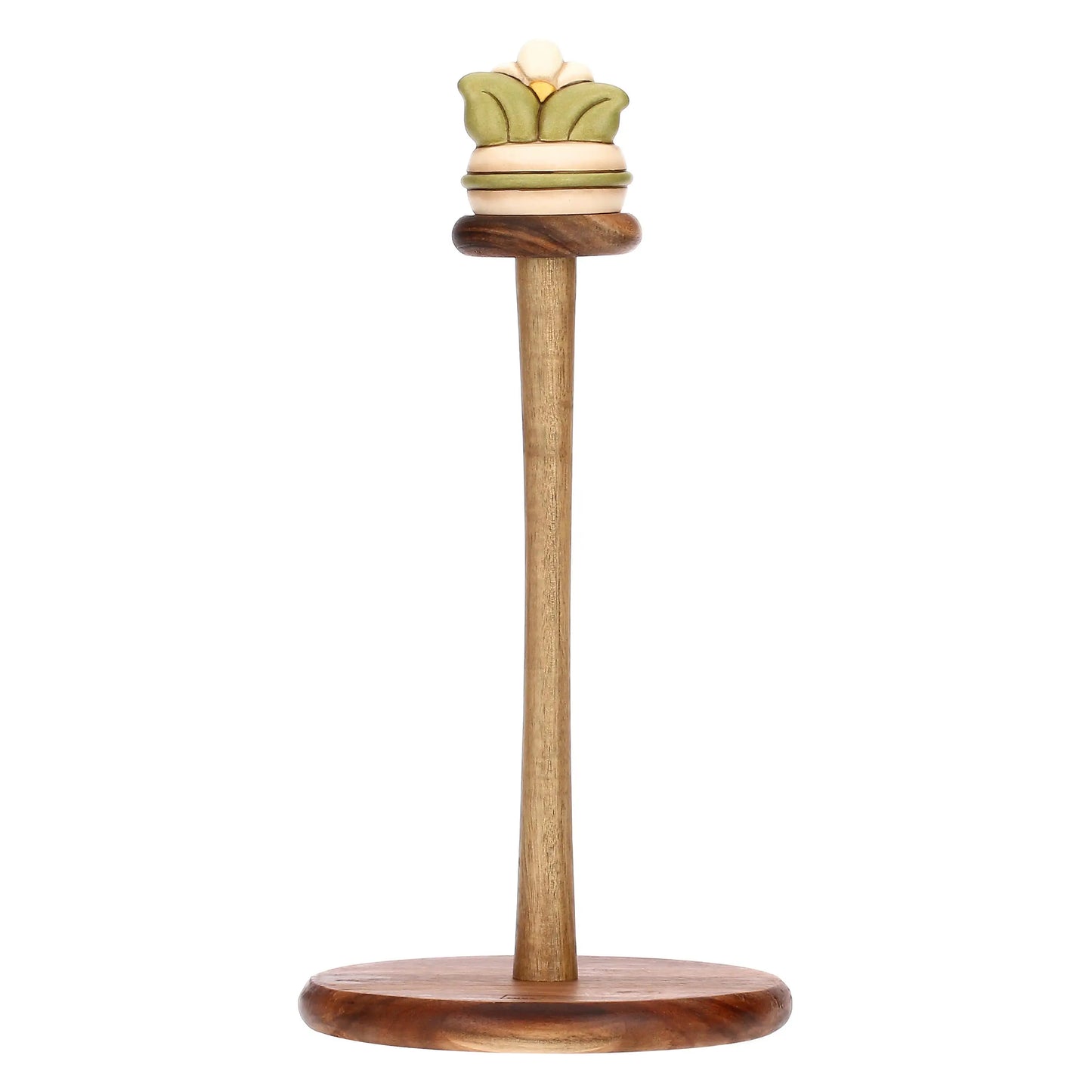 Portarotolo in legno e ceramica Country Bloom