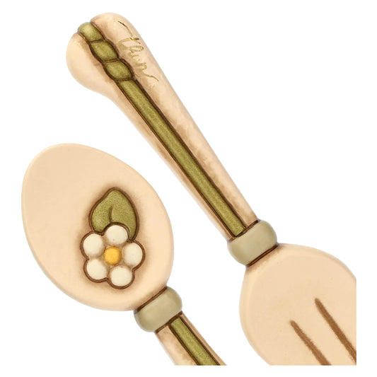 Set cucchiaio e forchetta da parete in ceramica Country Bloom, piccolo