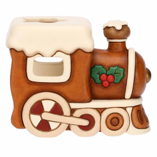 Porta tea-light locomotiva in ceramica