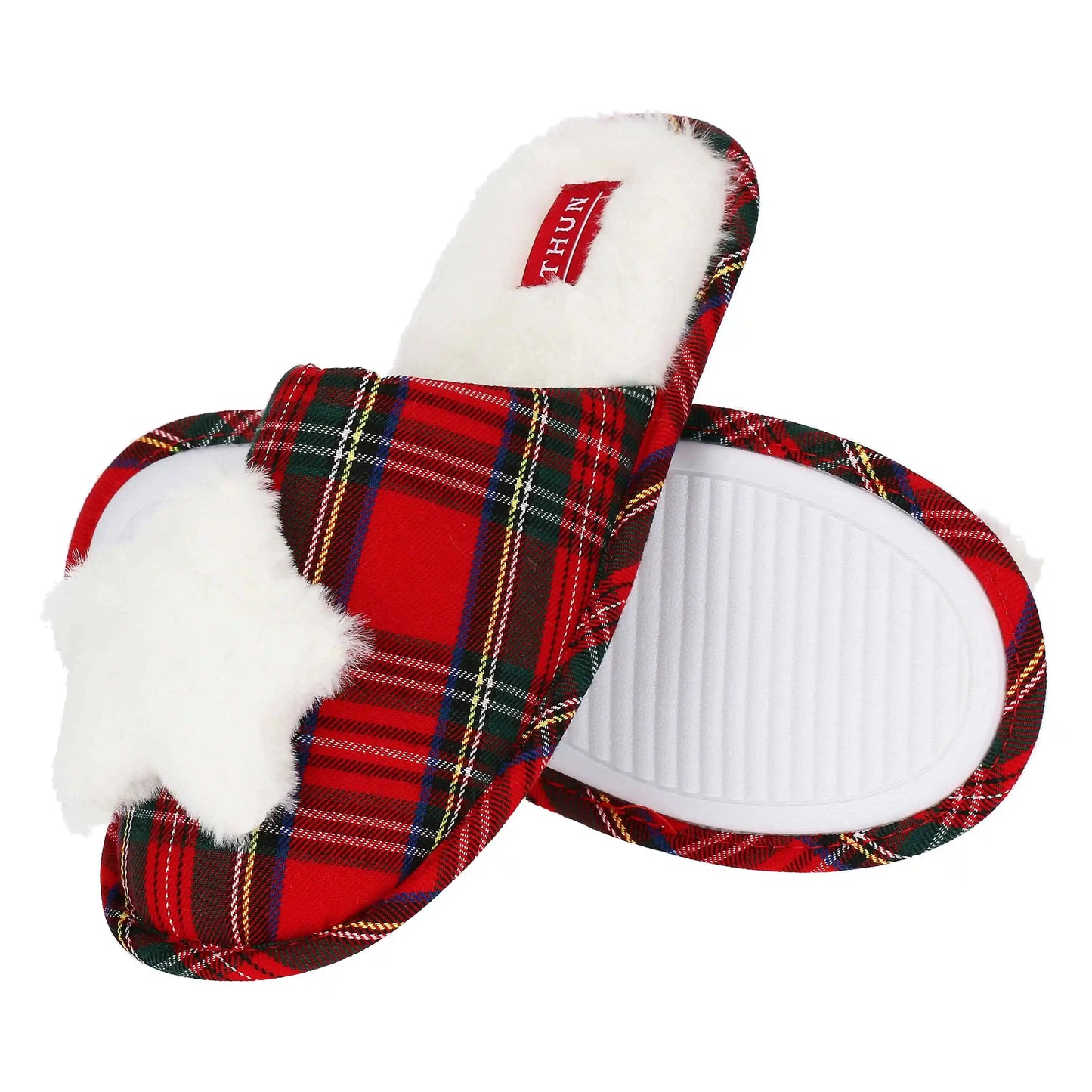 Pantofole in tartan con stella,lei