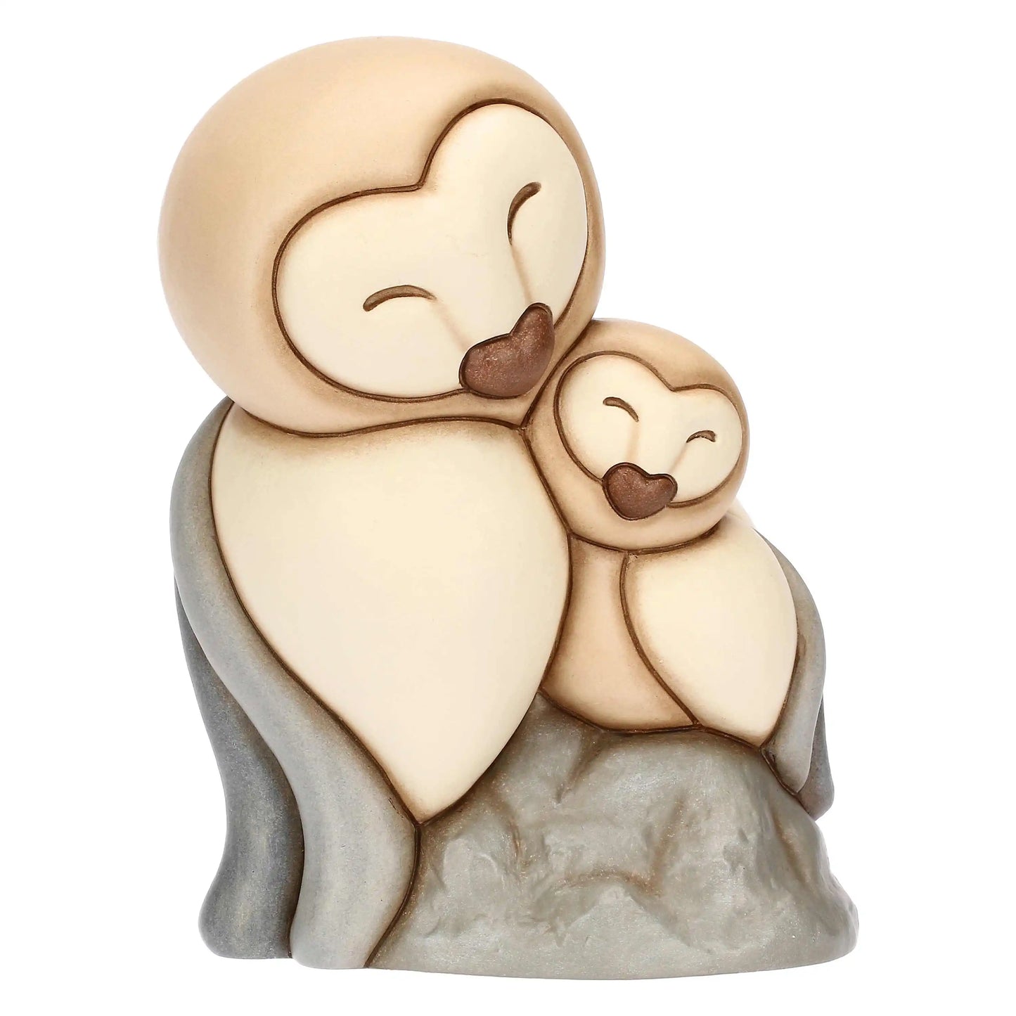 Barbagianni Barbi con piccolo in ceramica, grande